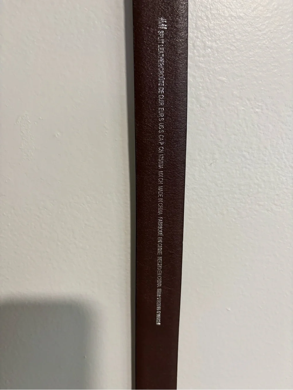 H&M Men's Dark Brown Leather Belt with Silver Buckle